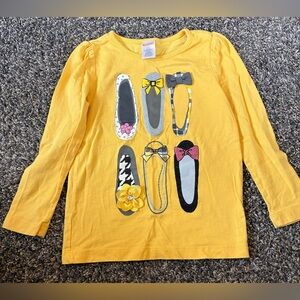 Gymboree Yellow Long Puff Sleeve Tee with Dancing Shoes Graphics- special accent